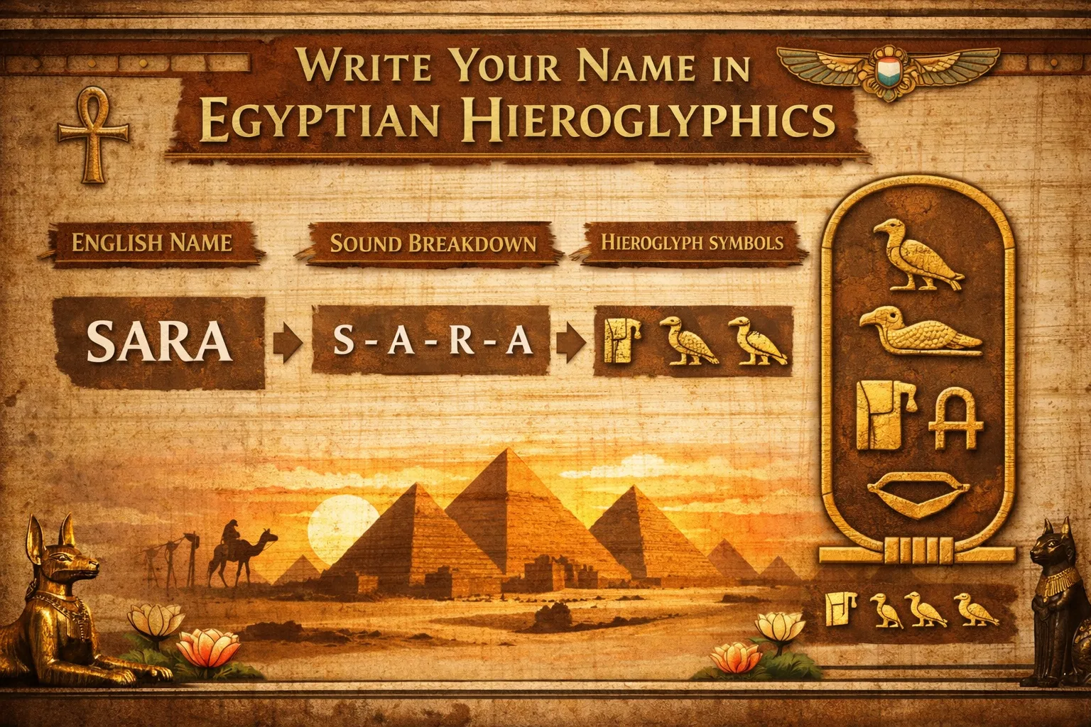 How to Write Your Name in Ancient Egyptian Hieroglyphics