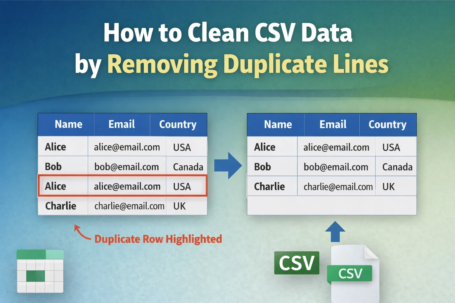 How to Clean CSV Data by Removing Duplicate Lines