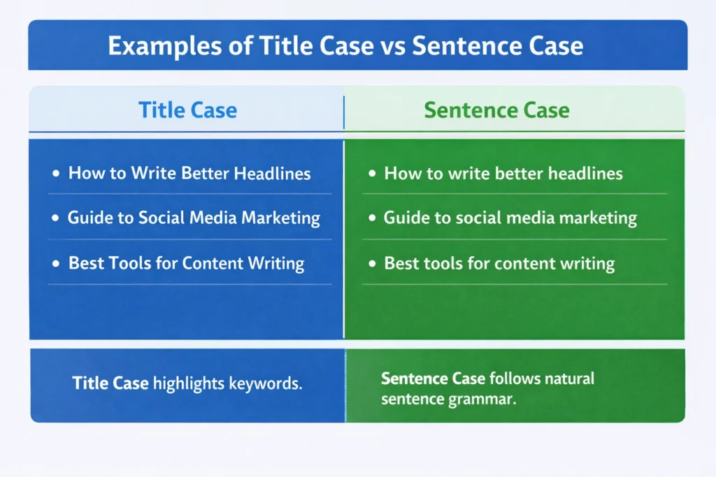 examples of title case vs sentence case
