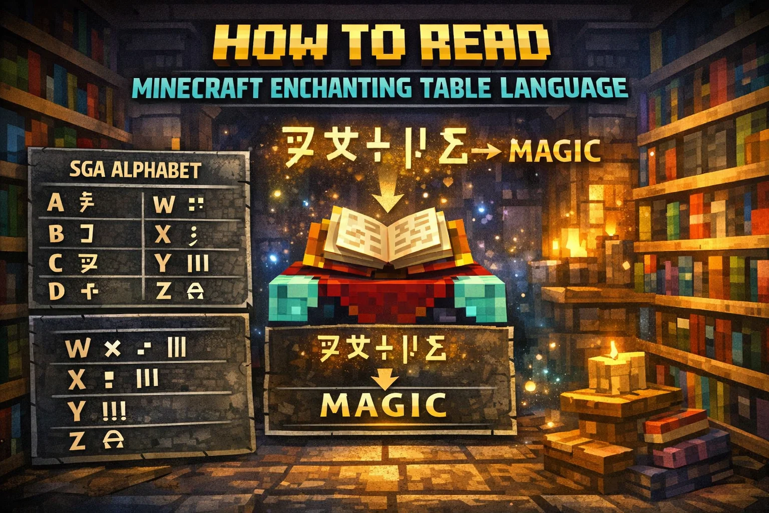 How to Read the Minecraft Enchanting Table Language (SGA)
