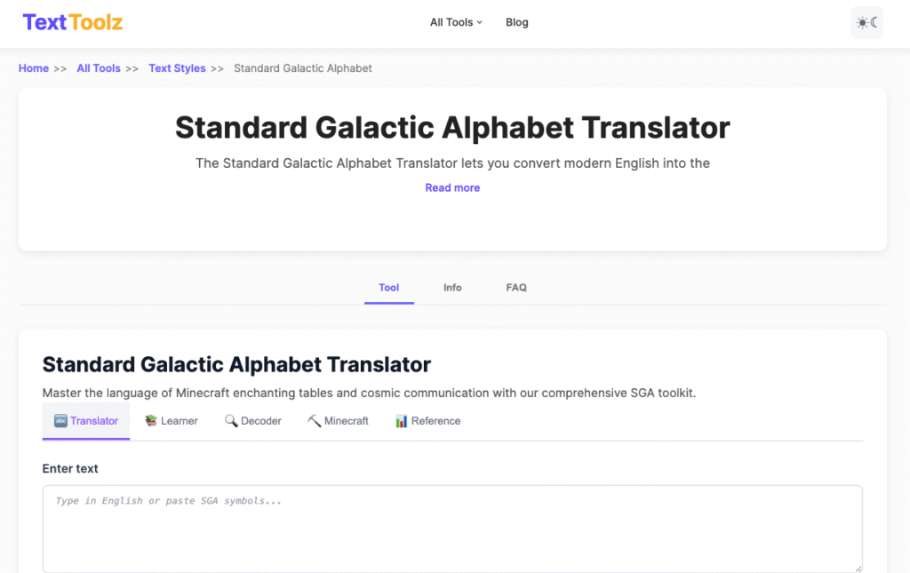 Standard Galactic Translator Tool