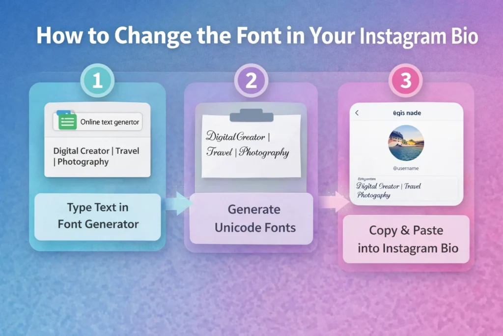 how to change instagram bio font without app step by step