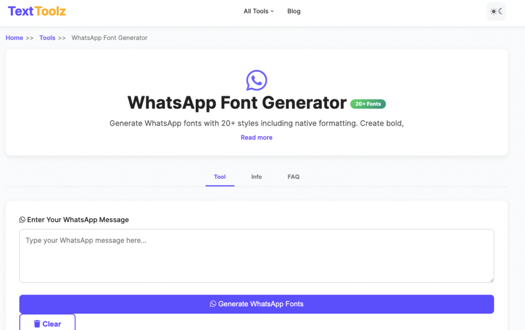 whatsapp font generator texttoolz