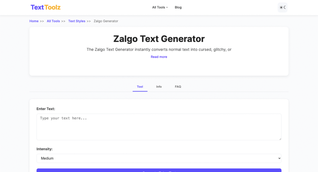zalgo text generator texttoolz.com