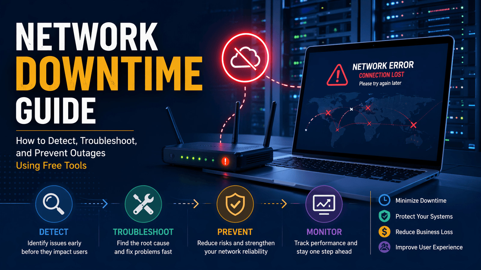 Network Downtime Guide: How to Detect, Troubleshoot, and Prevent Outages Using Free Tools