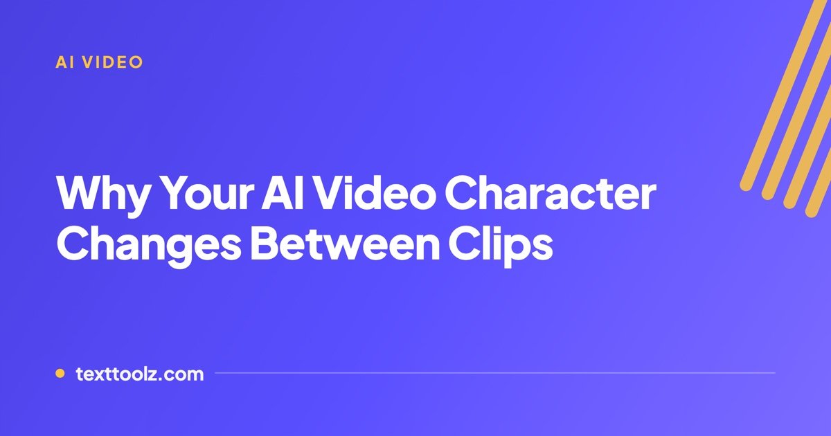 Why Your AI Video Character Changes Between Clips