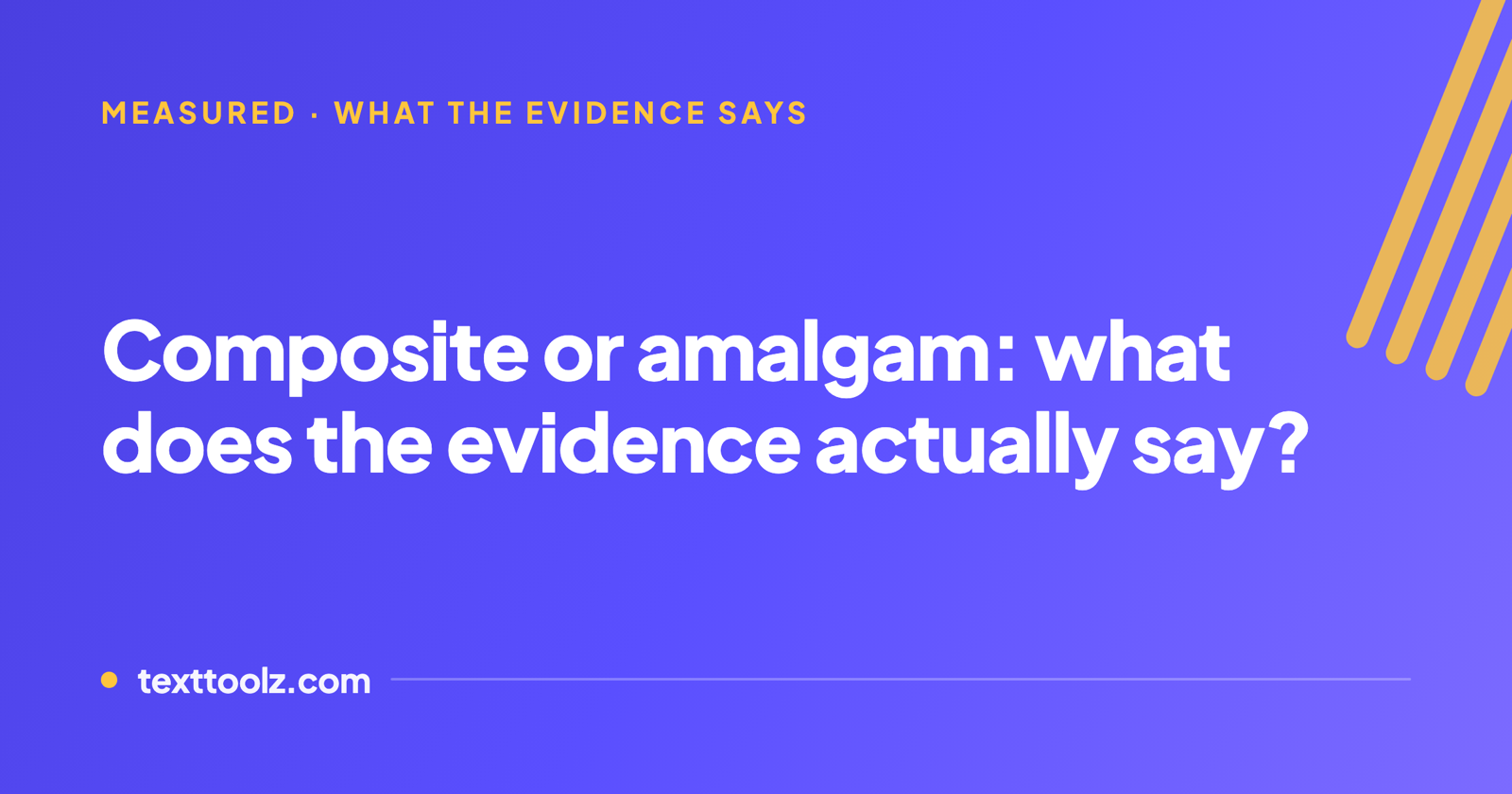 Composite or amalgam: what does the evidence actually say?
