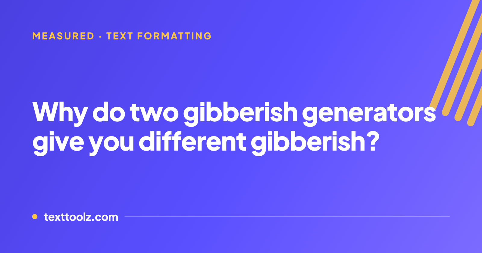 Why do two gibberish generators give you different gibberish?