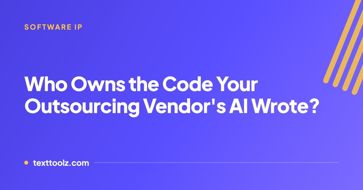 Who Owns the Code Your Outsourcing Vendor’s AI Wrote?